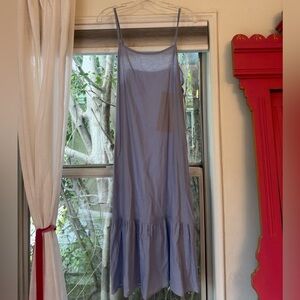 Anthropologie Blue Spaghetti Strap Sundress Midi